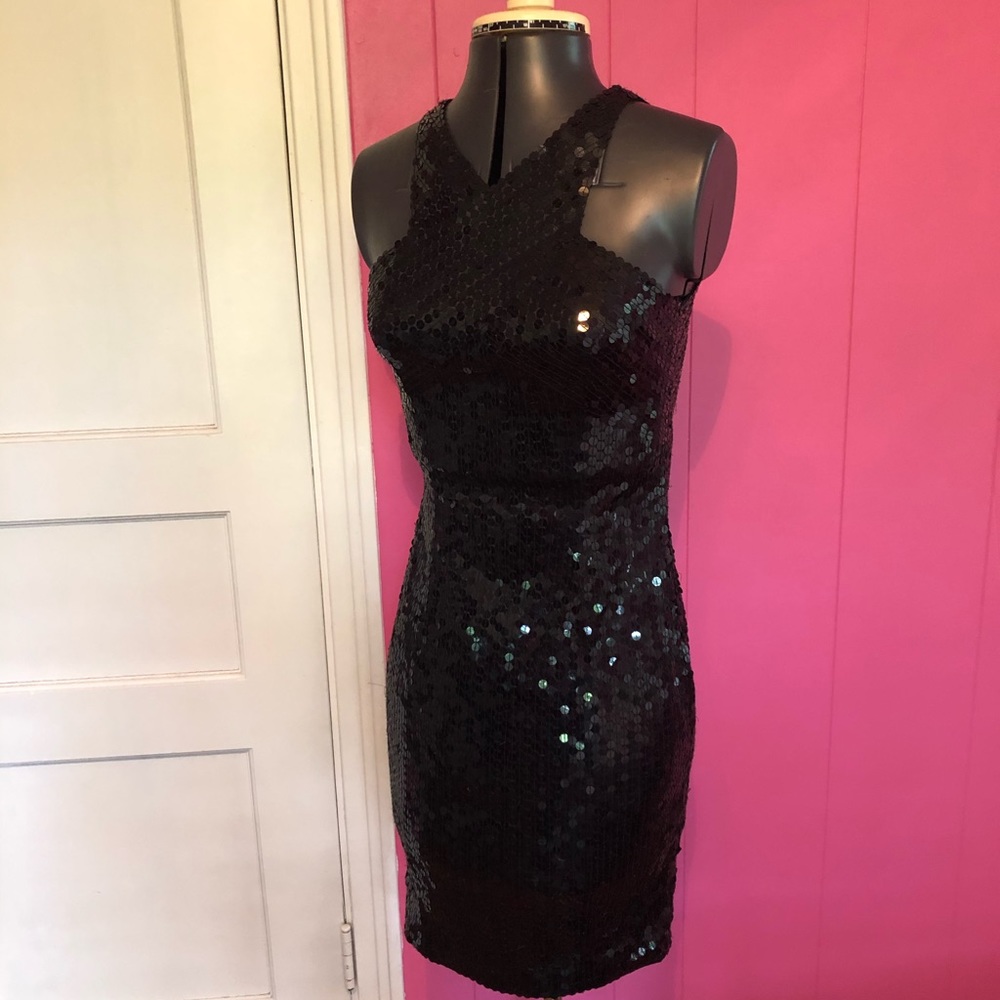 Sexy Vintage 90s “Cold Shoulder” Sequin Dress